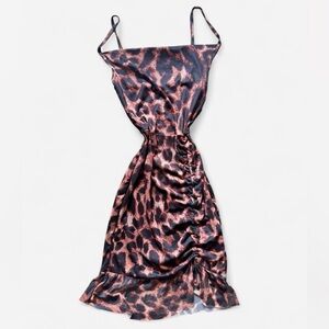 PrettyLittleThing Pink Ruched Mini Slip Dress